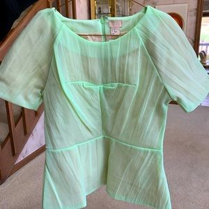H&M light lime green lined top (NEW w/ tags) size 10